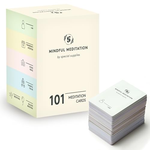 Special Supplies 101 Mindfulness & Meditation Cards Daily Self Care Kit for Stress & Anxiety Relief Relaxation Gifts for Teens and Adults Motivational Cards for Women -Positive Affirmations
