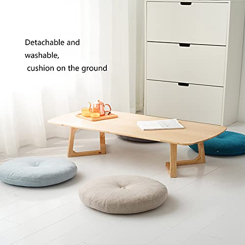 Four Seasons Cotton Linen Meditation Cushion Round Corduroy Seat Cushion Breathable Super Soft Floor Pillow for Yoga Living Room Balcony Decoration-Gray a 45cm(18inch)