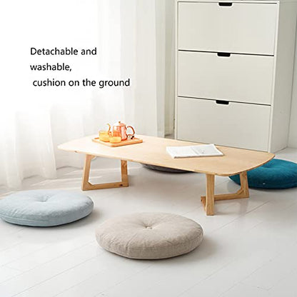 Four Seasons Cotton Linen Meditation Cushion Round Corduroy Seat Cushion Breathable Super Soft Floor Pillow for Yoga Living Room Balcony Decoration-Gray a 45cm(18inch)