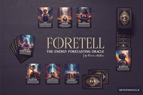 Foretell: The Energy Forecasting Oracle by River Aether - A Modern Tarot Alternative for Psychic Clarity - 78 Oracle Cards with Keywords and Meanings on Them for Beginners to Advanced Readers