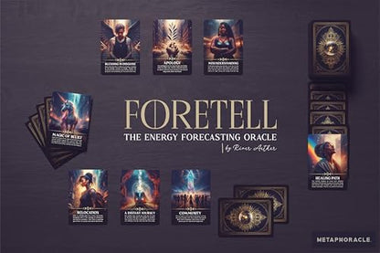 Foretell: The Energy Forecasting Oracle by River Aether - A Modern Tarot Alternative for Psychic Clarity - 78 Oracle Cards with Keywords and Meanings on Them for Beginners to Advanced Readers