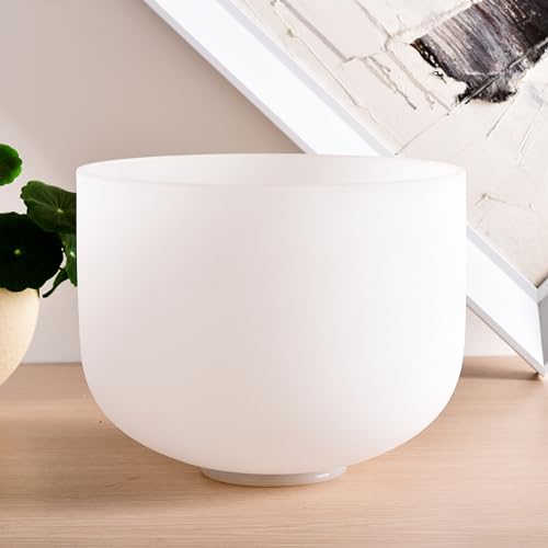 TOPFUND 741 Hz Solfeggio Crystal Singing Bowl 8 inch with Heavy Duty Carrying Case and Suede Mallet - color: 741Hz Singing Bowl, size: 8 inch