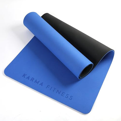 Large Exercise Mat – Extra Thick 10mm Workout Mat (72"x32") – Non-Slip TPE Yoga Mat for Women & Men – Pilates, HIIT, Fitness & Home Gym Mat – Includes Free Carry Bag - color: Blue