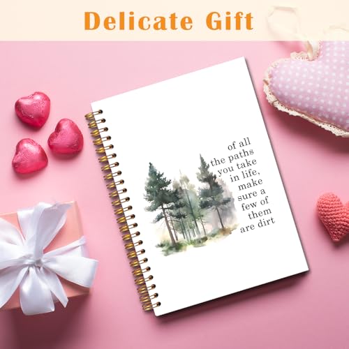 JINYO Adventure Camping Notebook, Inspirational Travel Hiking Notebooks for Note Taking, Camping Lover Gifts Journals for Writing, Hiking Gifts Journal Journaling, Spiral Notebook 5.5x8.3 Inch - color: white Camping Notebook