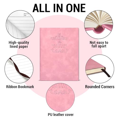 Inspirational the Gratitude Journal for Women Girls, Mental Health Gifts Notebook for Happiness, Affirmation, Self Care, Mindfulness - Pink - color: pink-01