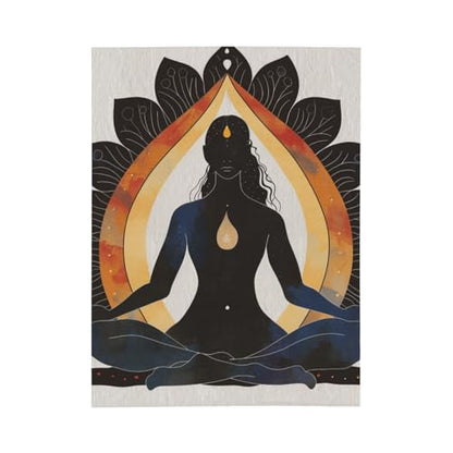 Yoga Meditation Prints Throw Blanket (280g Flannel) Anti-Pilling Warm Fuzzy Blankets for Bed Sofa Couch Travel 40x50 inch