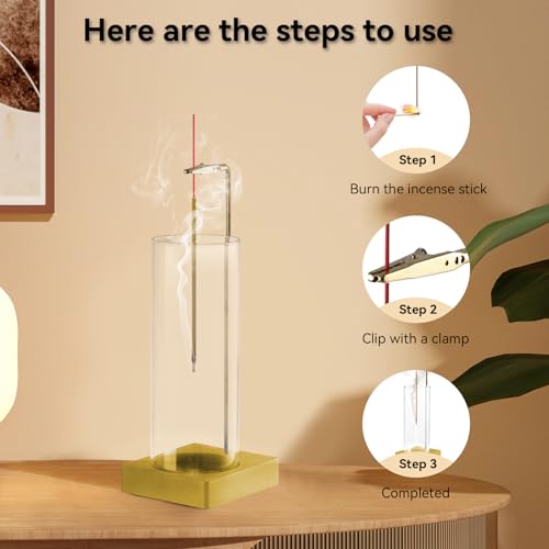 1 Pack Incense Holder for Sticks, Insence-Stick Holder Ash Catcher with Removable Glass [Anti-Ash Flying], Mess-Free Incense Burner Holder, Perfect for Meditation Yoga Relaxation,Home Decor(Gold Base) - size: Upside Down Gold