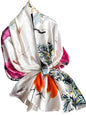 Large Shawl Scarf For Women Lightweight Wraps Silky Headscarf Long Sunscreen Scarfs - color: T28 Purple-pink Flowers / 70"x 35"