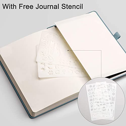 EMSHOI Dotted Notebook - 256 Pages A5 Dotted Grid Journal Notebook,120gsm Thick Paper,16 Perforated Pages, Smooth PU Leather, Inner Pocket,5.75'' × 8.38''-GrayBlue - color: GrayBlue, size: A5-Dotted
