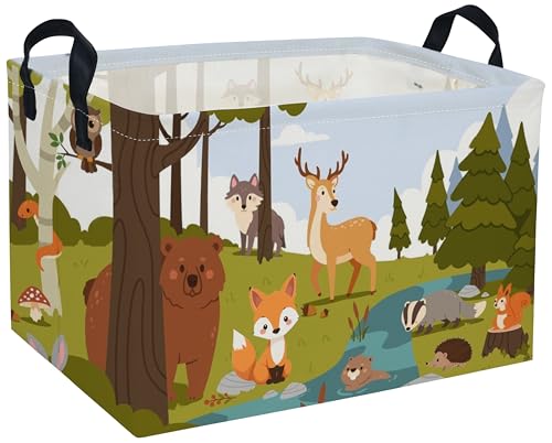 Rectangular Kids Baskets Animal Basket Cute Storage Bins Organizer Box Boys Room Decor for Home.(Green animal) - color: Green animal