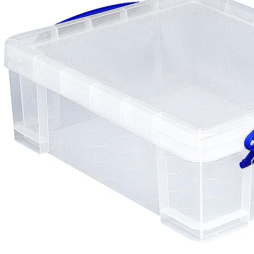 Really Useful Box 2 Pack Storage Bins, Clear Plastic Stackable Organizing Totes, 8.1 Liter - size: 2 Pack