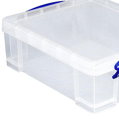 Really Useful Box 2 Pack Storage Bins, Clear Plastic Stackable Organizing Totes, 8.1 Liter - size: 2 Pack