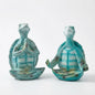 Sea Turtle Yoga Figurines – Zen Meditation Turtle Statues for Coastal Home Decor, Yoga Sea Turtles for Living Room, Bedroom, Bathroom, Zen Garden & Mindfulness Spaces
