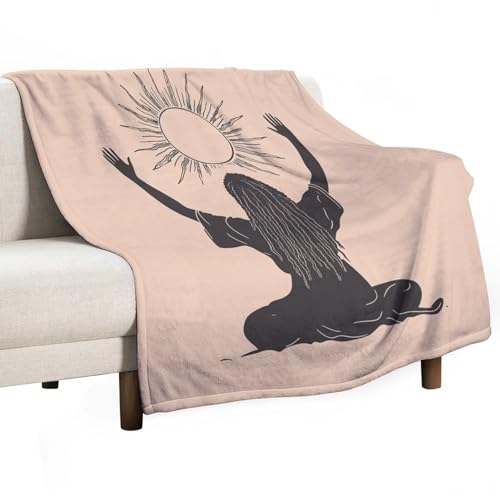 Classic Meditating Yoga Throw Blanket for Couch Bed, Soft Cozy Mystical Art Moon Sun Sofa Decor Blankets for Women, Men, 60"x80" - color: Classic Meditating Yoga, size: 60"x80"
