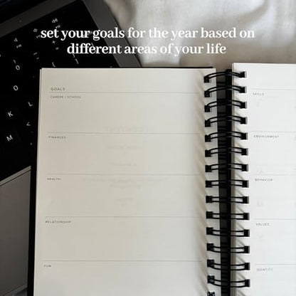 INSIDE THEN OUT Daily Focus Planner - 6 Month Undated Planner for Productivity, Goal Setting, Intention - Monthly, Weekly, Daily Task Pages - Simple & Minimalistic - Motivation Gift for Men and Women