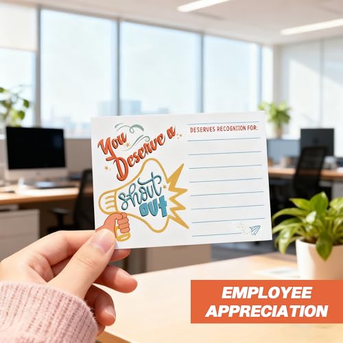 52 Pcs Positive Shout Out Card – Appreciation and Recognition Cards for Teachers, Students, Employees, and Office Staff – Motivational Reward Cards for School Workplace - color: Speaker