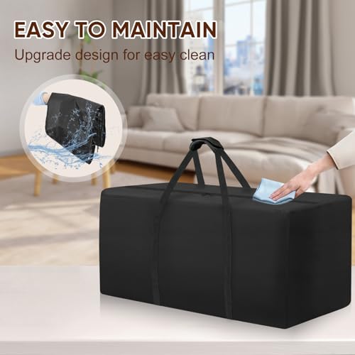 Outdoor Patio Cushion Storage Bag - Waterproof Large Patio furniture Cushion Organizer Storage Bag with Handle and Zipper, 55" L x 24" W x 24" H Big Foldable Duffle Cover - size: 55" L x 24" W x 24"