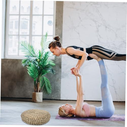 KICHOUSE Thicken Meditation Mat Cotton Yoga Mat for Women Home Round Seat Photo Background Pad