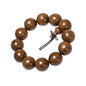 Wooden Prayer Bead Bracelets Traditional Buddhist Mala Bracelet,1pc/pack - size: Dia.15X15pcs, style: JinsiTanJG