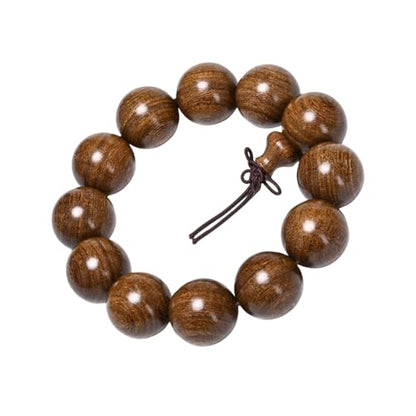 Wooden Prayer Bead Bracelets Traditional Buddhist Mala Bracelet,1pc/pack - size: Dia.15X15pcs, style: JinsiTanJG