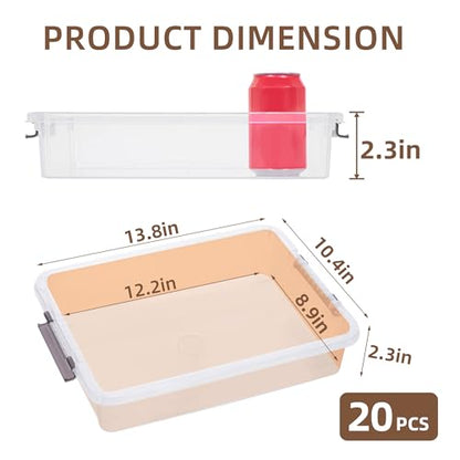 Citylife 20 PCS Plastic Storage Bins with Latching Lids Portable Project Case Clear File Box Stackable Storage Containers for Organizing A4 Paper, Photo, Document, Scrapbook - size: 5QT, style: 20 PCS