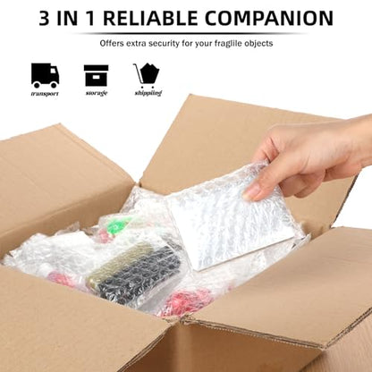 Frienda 300 Pcs Clear Self Sealing Bubble Cushion Bags Double Wall Bubble Pouch Bag Plastic Shockproof Protective Packing Bags for Small Business Moving Shipping Packaging Storage(3.15" X 4") - size: 3.15" X 4"