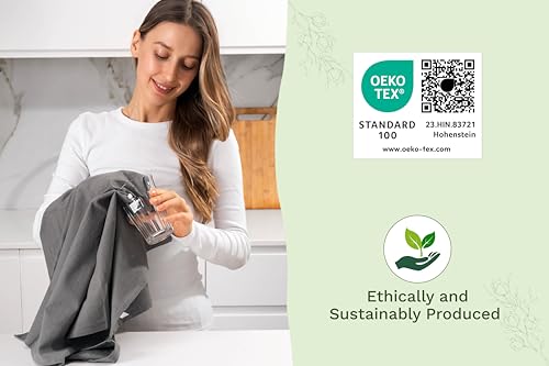 Organic Cotton Gray Tea Towels - 10 Pack, 27"x27", 100% Cotton Gray Flour Sack Towels for Kitchen and Baking Use - Durable, Absorbent and Customizable Dish Towels (10 Pack) - color: Gray