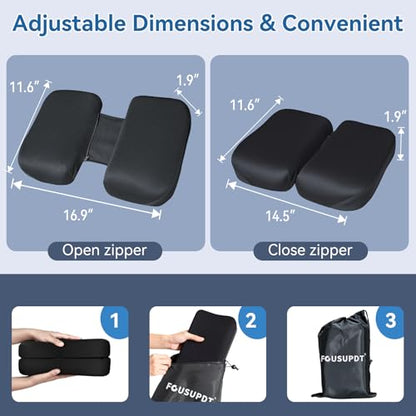 Adjustable Seat Cushion, Memory Foam Office Chair Cushion, Car Seat Cushion, Foldable Travel Cushion for Tailbone Pain, Sciatica Pain Relief, Lifting Cushion for Sitting, Driving, Traveling(Small)