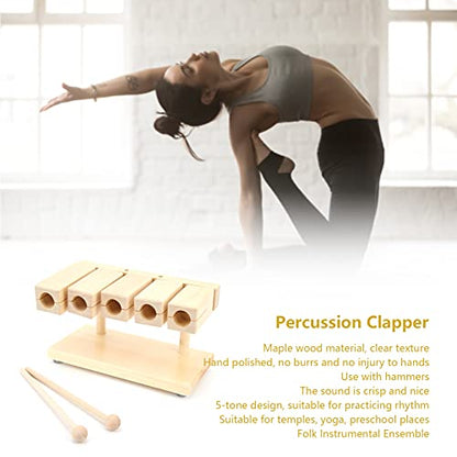Wood Percussion Block 5 Tones Rhythm Maple Blocks with Hammer for National Opera Music