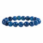 Justinstones Gemstone Crystals Chakra Beads Bracelet Crystal Healing 10mm Round Stretchable Bracelet for Her Gift - color: Faceted Blue Agate