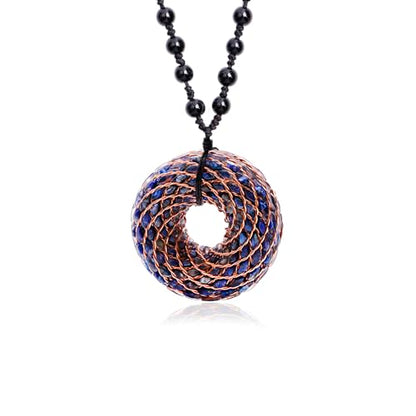 Rodin Coil & Orgone Pendant Necklace for Meditation, Reiki Energy Necklace, Chakra Balancing, Spiritual Protection - style: Lapis lazuli