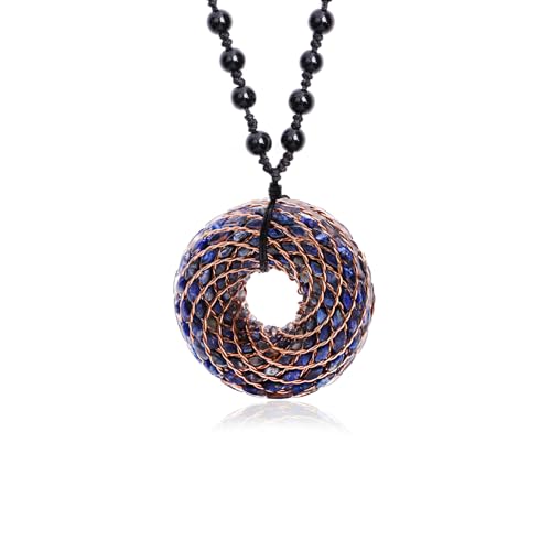 Rodin Coil & Orgone Pendant Necklace for Meditation, Reiki Energy Necklace, Chakra Balancing, Spiritual Protection - style: Lapis lazuli