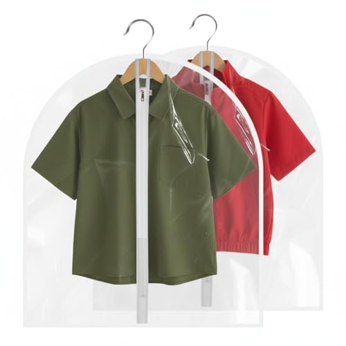 All Clear Garment Bags for Travel - 32”PEVA Waterproof Suit Cover with Zipper for Hanging Clothes, Shirts, Sweaters - Durable Dresser for Closet Storage, Dustproof & Moisture Resistant - 32”/2 Pack - size: 32" -2 Pack