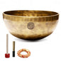 Fay Bless Handmade Tibetan Singing Bowl Set - Full Moon Nepalese Meditation Sound Bowl for Yoga, Chakra Healing, Sound Therapy, Stress Relief, Mindfulness and Home Decor (20CM) - size: 20CM
