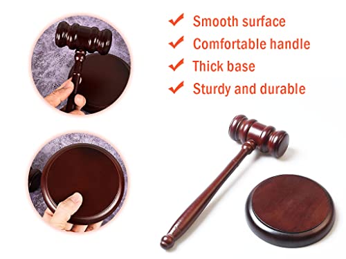 Black Gavel and Block, Handcrafted Wooden Set for Judge, Lawyer, Student, Auction and Court Gifts