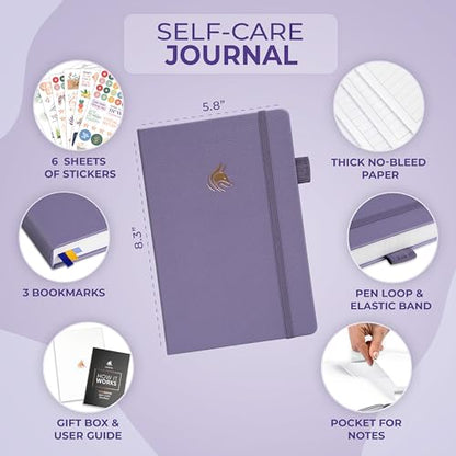 Clever Fox Self-Care Journal Premium – Daily Gratitude & Mental Health Notebook for Women – Reflection & Personal Development Journal (Lavender) - color: Lavender