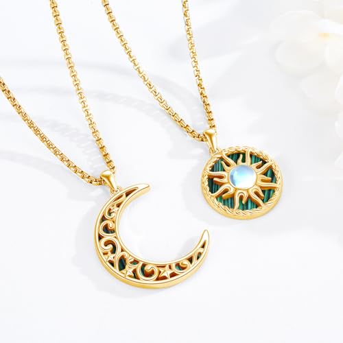 Yin Yang Necklaces for Women Men 925 Sterling Silver Pendant Necklace Yin Yang Jewelry for Women Men Couples - style: Sun Moon #7