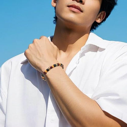 Friendship Bracelets Wooden Beaded Bracelet Bangle for Men and Women Elastic