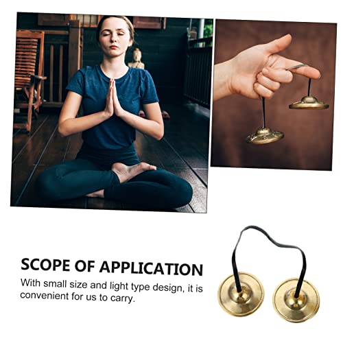 Cymbals Bell Meditation Chime for Yoga Buddhism Tibetan Bell Religious Musical Instrument Easy to Carry Harmonic Tones Positive Energy Handcrafted Long-lasting