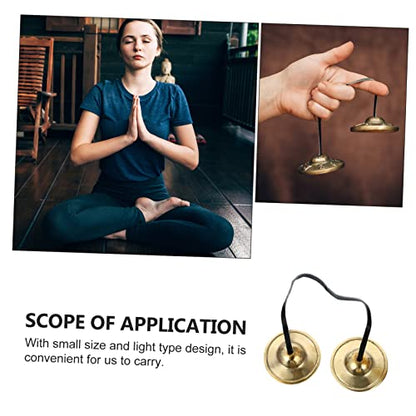 Cymbals Bell Meditation Chime for Yoga Buddhism Tibetan Bell Religious Musical Instrument Easy to Carry Harmonic Tones Positive Energy Handcrafted Long-lasting