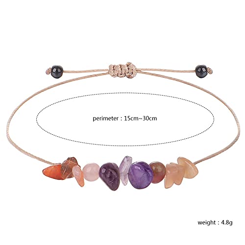 tenghong2021 Chakra Crystal Beaded Bracelet with Wish Card Adjustable Spiritual Anxiety Stone Beads Braide String Bracelet Yoga Meditation for Women Men Jewelry Birthday Gifts - style: Driving Safe