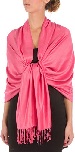 Sakkas 78" X 28" Rayon from Bamboo Soft Solid Pashmina Feel Shawl/Wrap/Stole - color: Fuchsia