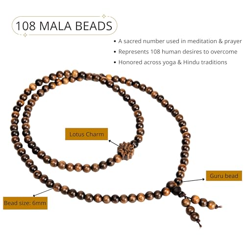 108 Mala Beads Prayer Beads, Wooden Bead Bracelet, Meditation Accessories, Bead Bracelet Men, Natural Wood Bead Chain