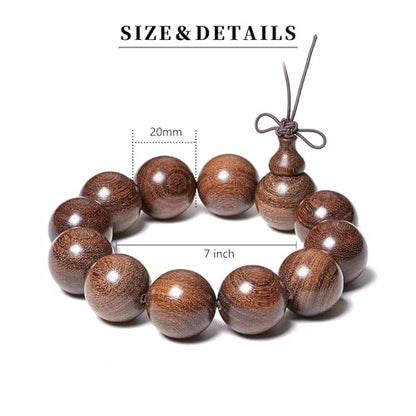 Wooden Prayer Bead Bracelets Traditional Buddhist Mala Bracelet,1pc/pack