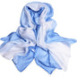 Cotton Silk Scarf Elegant Soft Wraps Color Shade Scarves for Women - color: Gradient - Light Sky Blue