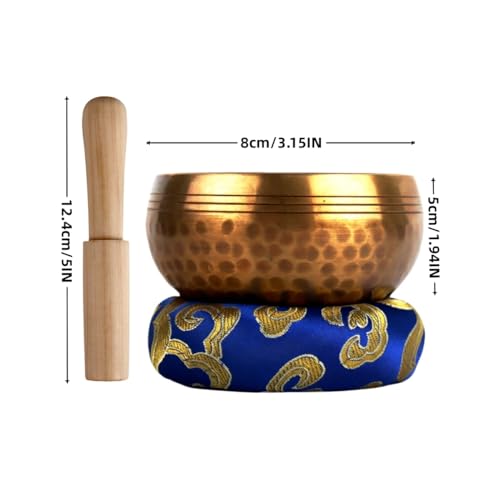 Tibetan Singing Bowl Set ，Sound Bowl Meditation Bowl，hand Hammered in Nepal For Yoga, Mindfulness, Healing & Chakra balancing,Meditation- 3.15 inch