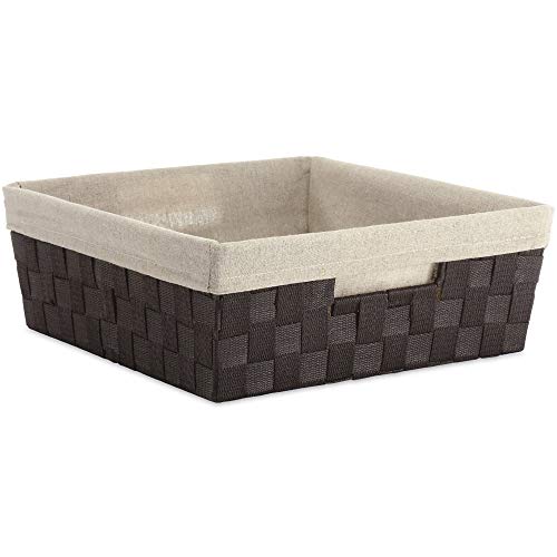 Whitmor Woven Strap Liner Shelf Tote,Storage Basket,Espresso - size: Medium