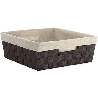 Whitmor Woven Strap Liner Shelf Tote,Storage Basket,Espresso - size: Medium