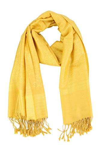 PASKMLNA Paisley Jacquard Pashmina Shawl Wrap Scarf Stole - color: Gold
