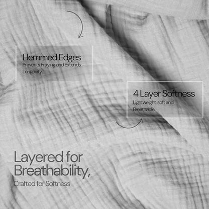 Salt Earth 100% Cotton Muslin Throw Blanket Gauze Blanket 50"X70" Throw 4 Layered for Couch, Bed, Living Room, Lightweight & All Season Blankets & Throws, Easy to wash, Skin Friendly(Scottish Grey) - color: Scottish Grey, size: 50"X70" Large Throw